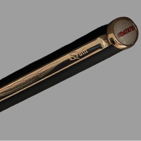 QUILL Vintage Black Ballpoint Pen with Logo Embossed Clip Lifetime Guarantee USA - Picture 3 of 8